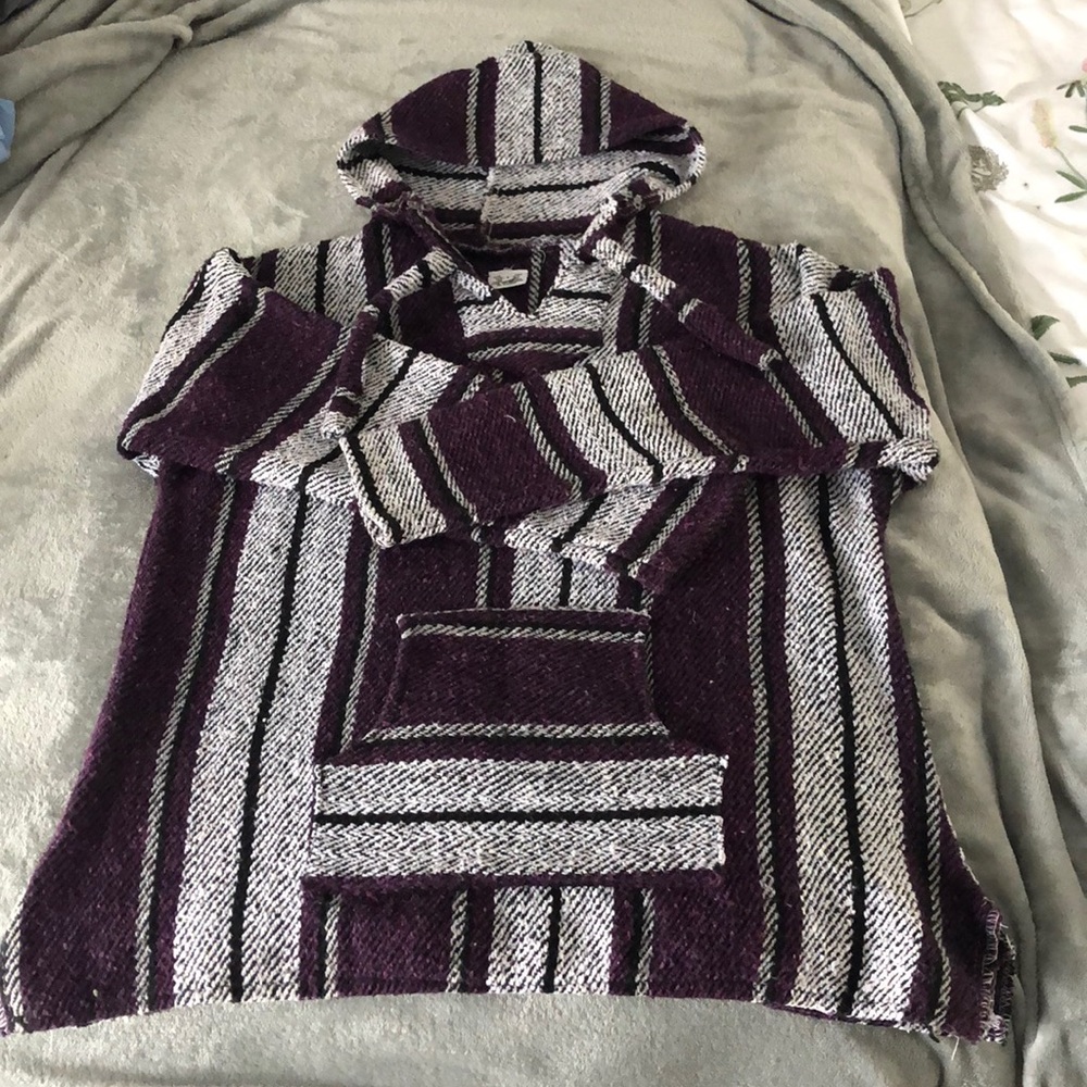 Mexican blanket sweater purple